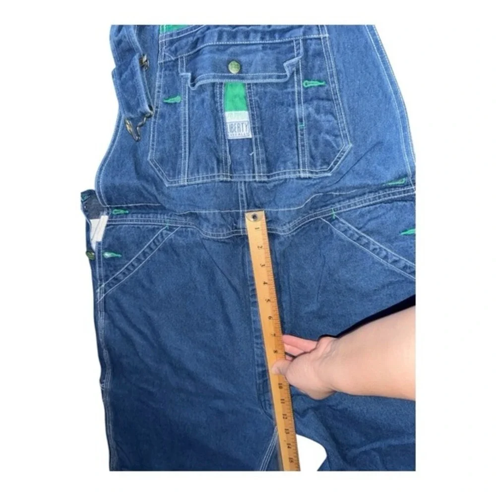 VTG Liberty‎ Distressed medium wash denim bib overalls size 36